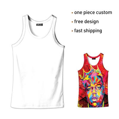 China Summer QUICK DRY Custom Made Large Size Men's Vest Breathable Body Sculpting Slim Bottom Men's Knitting Printing for sale