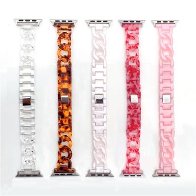 China Wholesale Resin Wrist Watch Ladies Smart Watch Bands For Apple i Watch Series 6 5 4 for sale