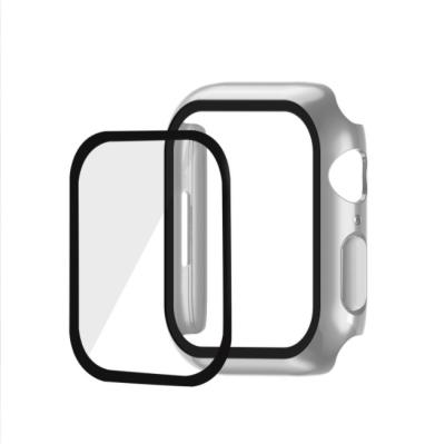 China Factory custom luxury PC+tempered glass protective watch case with PC tempered glass for apple iwatch 7 41mm 45mm for sale