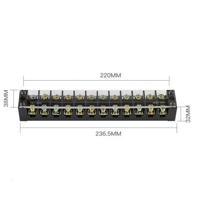 China Factory direct supply European fixed copper terminal block 60A 12P TBC-6012 0.5-10 for sale