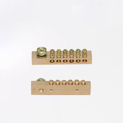 China 6P 6 Holes 12*18mm Protection Copper Ground Grounding Busbar For Distribution Box 6*12*18 for sale