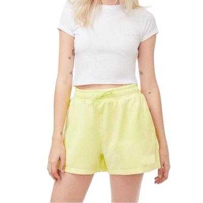 China French Terry Side Warm Summer Cotton Manufacturer Anti-Wrinkle Solid Color Sweat Women Pockets Running Shorts for sale