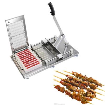 China Semi-automatic kebab grill barbecue meat skewer meat stringing machine kebab machine souvlaki skewer port machine for sale