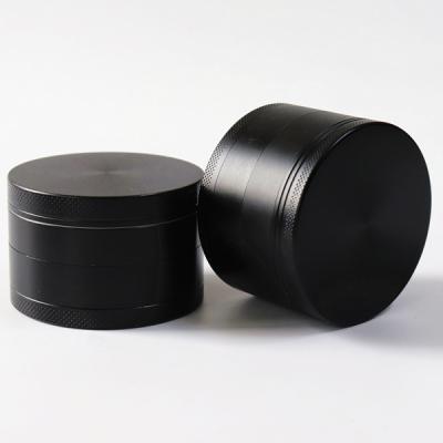 China Metal Customized 4pcs Smoking Accessories Black 50mm Metal Tobacco Grinder Herb Zinc Alloy Weed Grinder for sale