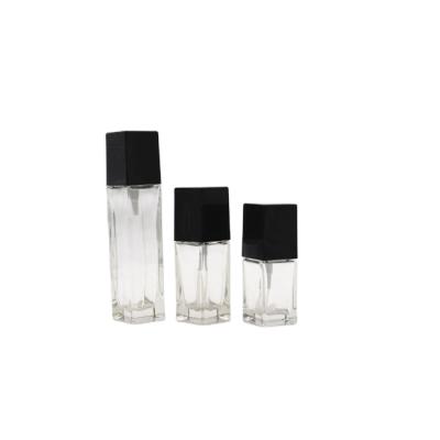 China 100ml Clear Glass Serum Bottle 20ml 30ml 40ml 60ml Cosmetic Lotion Bottle Pump Bottle With Pump for sale