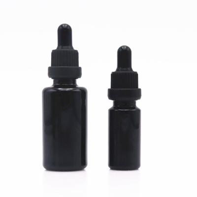 China Luxury Empty Cosmetic Glass Bottle 10ml Essential Oil Bottle Purple Black Violet Glass Bottle With Dropper for sale