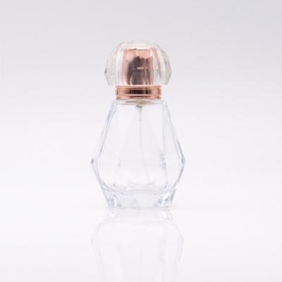 China Square Logo 20ml Glass Parfum Perfume Bottle Women Cosmetic Custom Cologne Spray Perfume Bottle with gloden cap for sale