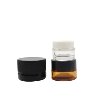 China Wholesale custom black cream frosted cosmetic jar glass jars custom cosmetic sets 5g glass jar cosmetic for sale