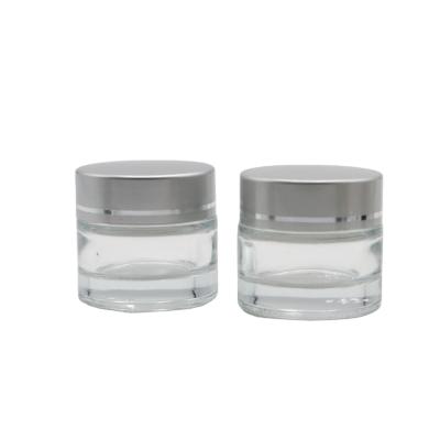 China Wholesale 50g face cream jar cosmetic glass bottle jar cosmetic cheap amber glass jar candle glass cosmetic cream bottle for sale