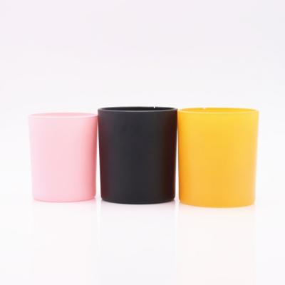 China Home Wholesale Empty Glass Matte Black Cylinder Candle Jar Candle Jar Decoration Custom Candle Jars Jars Glass With Lids for sale