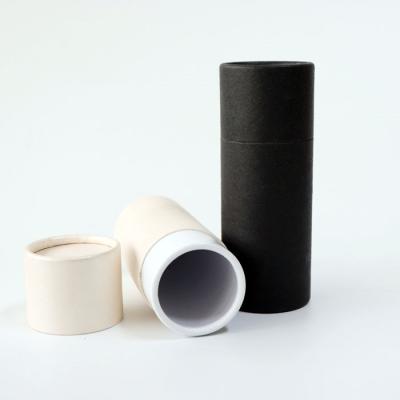 China Recycled Materials Round Kraft Paper Tube Packaging Black Paper Box Packaging Bottles Essential Oil Paper Tube Custom Cosmetic for sale