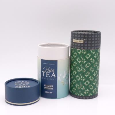 China Recycled Materials Custom Printed Kraft Paper Tube Round Product Memory Tube Box Food Grade Craft Cardboard Tube Coffee Tea Packaging for sale