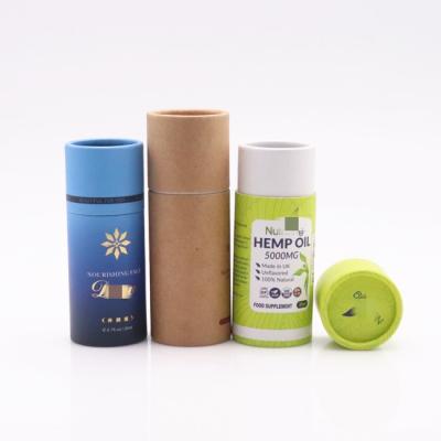 China Recycled Materials Customized Cosmetics Packaging Custom Logo Cylinder Tuber Box For Perfume Bottle Packaging Containers Biodegradable Paper Tube for sale