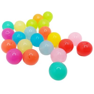 China Hole Acrylic Jelly Beads 6mm-20mm Multicolor Sliver Plastic, Round Jelly Beads, Loose Beads for sale