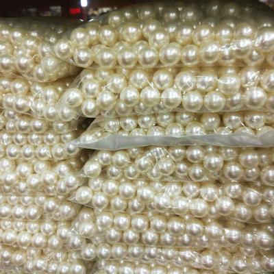 China Wholesale Fashion DIY White ABS Plastic Decorative Beads, Round Non-porous Loose Beads, Straight-hole Bulk Bead 500g for sale