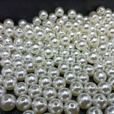 China ABS Round Beaded Beads Necklace 3-30mm Loose Round Beads Craft Fashion Jewelry Making DIY Imitation White Beige Clothing Beads for sale