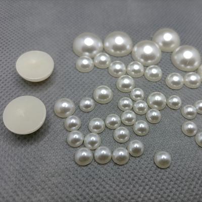 China Half Garment Accessories/DIY Craft 418mm Cut Round Half Pearl Imitation ABS Half Flat Back Bead Beads DIY Decoration for sale