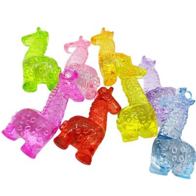 China Indoor Decor Transparent Acrylic Beads Wholesale Cartoon Modeling Animal Giraffe Beads Plastic Beads Bulk Children's Party Toys for sale