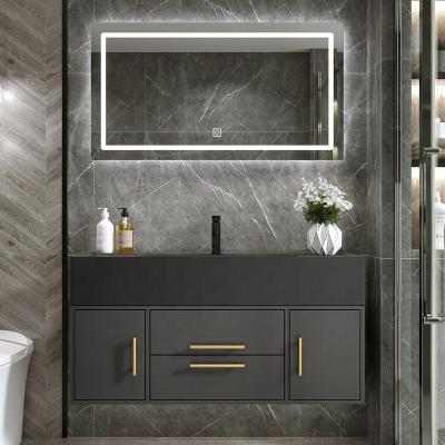 China Modern High Grade Wall Hanging Mirror Cabinet Bathroom Dressing Table, Custom Style Led Light Stainless Steel Hotel Mirror Cabinet for sale