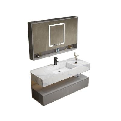 China Modern Factory Wall Mounted Small Modern Vanity Storage Sink Vanity Mirror Floating Mirror Set Bathroom Cabinet With Mirror for sale