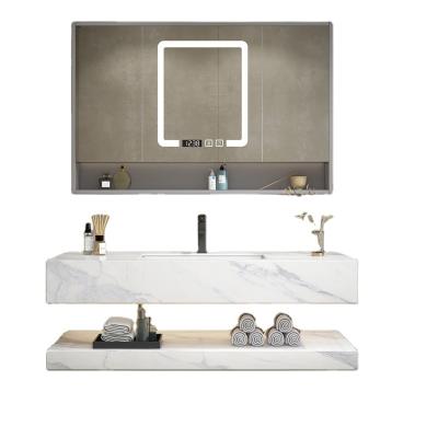 China Cheap Modern 2 Doors Hanging Bathroom Sink Cabinet MDF Small Size Modern Bathroom Vanity Cabinet Frameless Cabinet Different Shapes Batts for sale