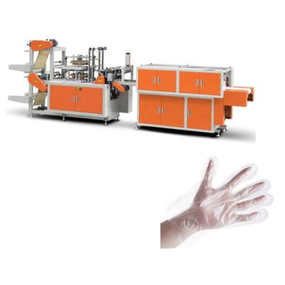 China Full Automatic Hotels Disposable PE Plastic Glove Making Machine With Peel Waste System for sale