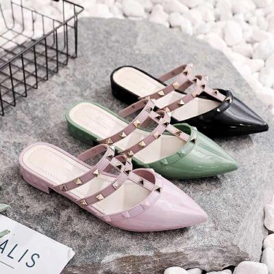 China Designer casual Dress Ladies Luxury non-slip thick fashion trend party rivet slippers low heel women shoes heeled sandals for women for sale