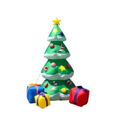 China Festival Decoration Factory Price Christmas House Decoration LED Lighted Up Inflatable Christmas Tree for sale