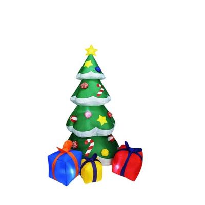 China Wholesale Christmas Outdoor Decorations Colorful Inflatable Christmas Tree 100%Polyester for sale