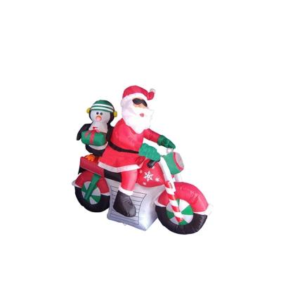 China Wholesale Polyester Customization Christmas Santa Driving Motorcycle Penguin Inflatable Christmas Decorations for sale