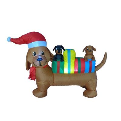 China Hot Sale 100%Polyester 4 Feet Three Yard Dog Art Decorations Outdoor Indoor Christmas Inflatable Decoration Supplies for sale