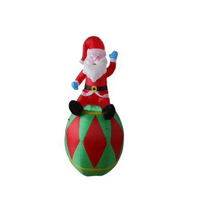 China Santa Claus Shaped Polyester Inflatable Christmas Decoration On Christmas Ball for sale