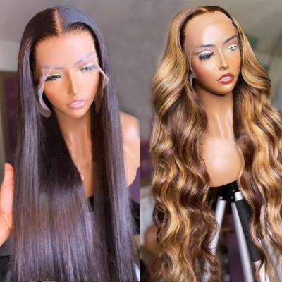 China Wholesale Transparent Curly Lace Body Wave Hair Frontal Wigs Full HD Wigs For Color Women Glueless Lace Closure Wigs for sale