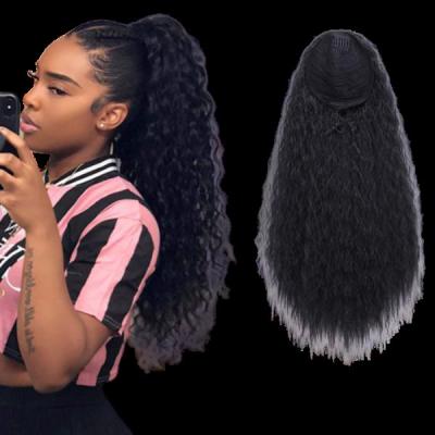 China Wholesale Silky Straight Afro Kinky Curly Wave Drawstring Ponytail Hair Extension For Colored Women, Raw Virgin Natural Color Remy Hair for sale