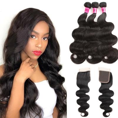 China Loose Bundles 100% , Wholesale Indonesian Virgin Human Hair Body Wave Wave Hair Bundles for sale