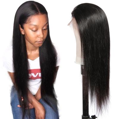 China Wholesale Unprocessed Virgin Swiss Lace Cuticle Aligned Peruvian Hair Front Lace Frontal Wigs Silk Straight for sale