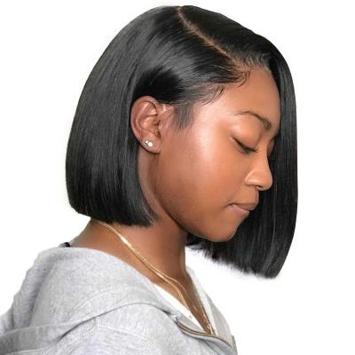 China Wholesale Silky Straight Virgin Human Hair Bob Wigs Mink Brazilian Human Hair Straight Short Bob Lace Front Wig 13*4 for sale