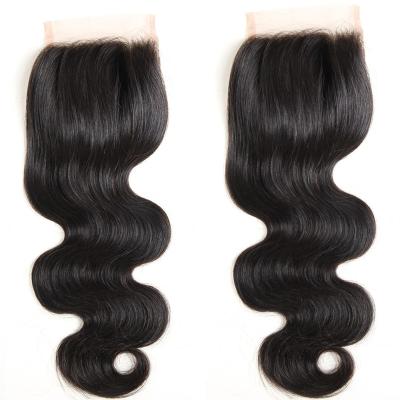 China Factory Wholesale Transparent 100% Virgin Human Hair YF Lace and HD Unprocessed Brazilian Virgin Human Hair 100% Lace Closure 5*5 6*6 7*7 Natural Black for sale