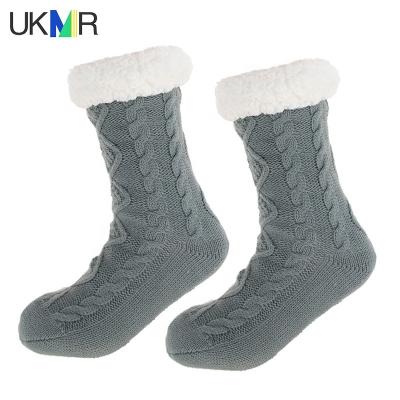 China UKMR Hots Women Amazon Sales Slipper Fuzzy Socks Fluffy Cozy Cabin Fleece Comfortable Fleece Thick Soft Warm Anti-skid Winter Non-slip Socks for sale