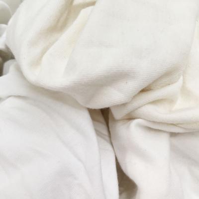 China Have Strong Oil And Water Absorbency Fast Shipping Recycled White Knitted T Shirts 90% Cotton Industrial Cleaning Rags for sale