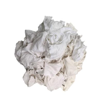 China Have The Best Oil And Water Absorbency Best Price Recycled Industrial Cleaning Mopping Cotton Rags Second Hand T-shirt White for sale