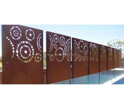 China Easily Assembled Decorative Fence Panel Laser Cut Metal Privacy Steel Fence Panel Perforated Iron Panel and Screen Designs for sale