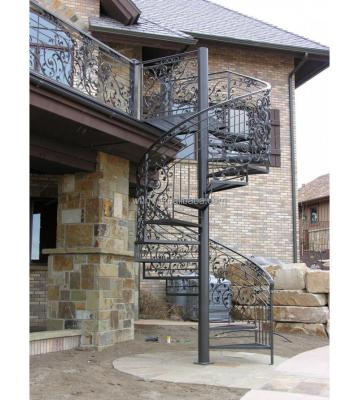 China Decorative Morden Spiral Staircase Metal Staircase Decorative Classic Steel Wrought Iron Outdoor Spiral Stairs for sale