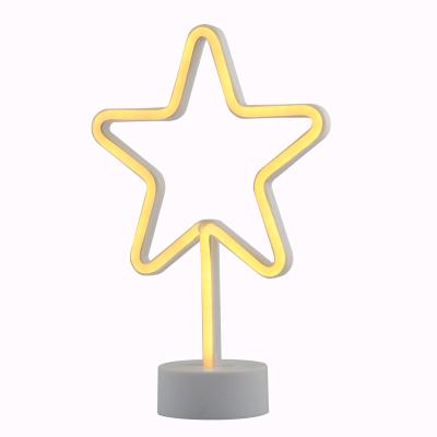 China High Quality Eco-friendly Star Led Christmas Neon Sign Desk Table Lamp Plastic PVC Neon Sign Customized Night Light for sale