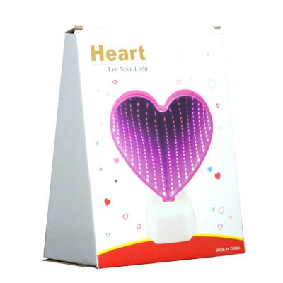 China Modern Double Heart Mirror Light Tunnel Led Lamp Festival Atmosphere Cartoon Lamp for sale