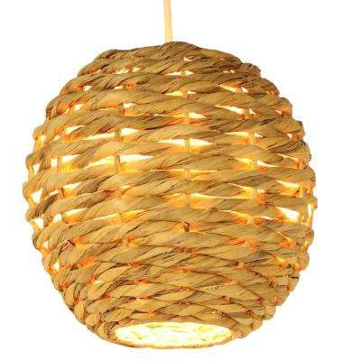 China Asian American Rustic Style Home Decorative Hanging Lamp Nature Wooden Weave Hanging Light Decorative Hanging Pendant Lamp for sale