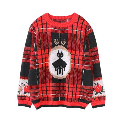 China Fashionable OEM/ODM Anti-Wrinkle Plus Size Women's Halloween Knitted Sweaters Jacquard Round Neck Long Sleeve Pullovers Sweater For Ladies for sale