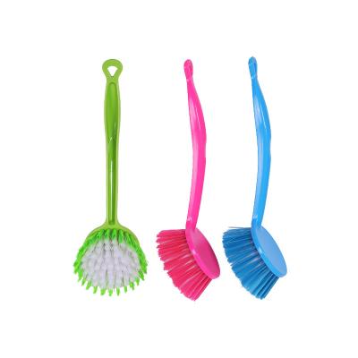 China Viable Manufacturer Custom Wholesale Kitchen Plastic Pot Cleaning Brush With Long Handle for sale