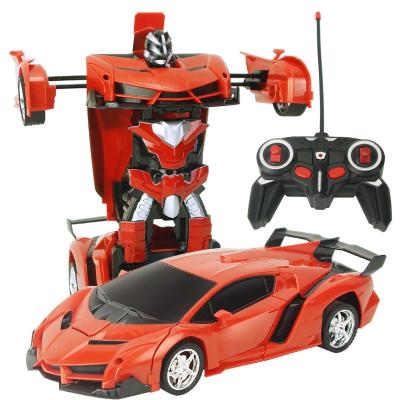 China Other Hot Selling One-key Deformation RC Car Boys And Children Robot Toy Car RC Drift Remote Control Model Car Amazon for sale