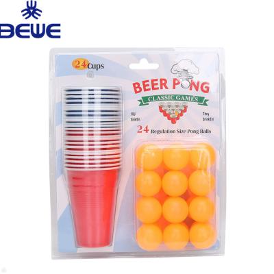 China PP Cup And Ball Customized Blister Pack Beer Ping Pong Set For Party Game for sale